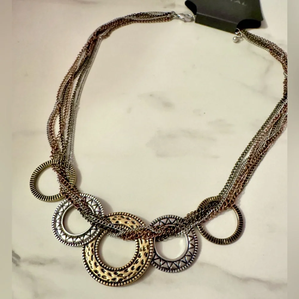 Tri-Tone Multi-Chain Tribal Inspired Necklace - Metal by Kohl’s